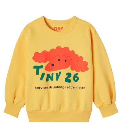Tinycottons Kids' Printed Cotton Jersey Sweatshirt In Yellow