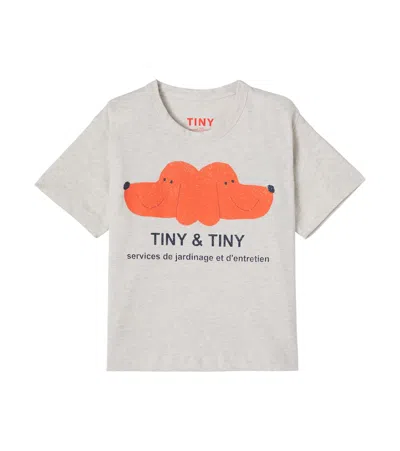 Tinycottons Kids' Printed Cotton Jersey T-shirt In Blue