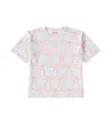 Tinycottons Printed Cotton T-shirt In Pastel Blue
