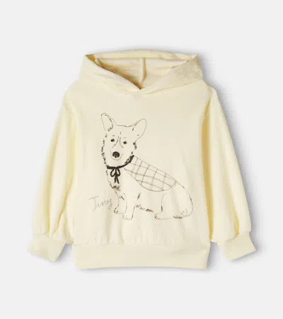 Tinycottons Printed Cotton Terry Hoodie In Yellow