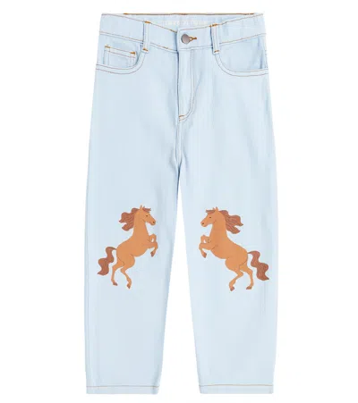 Tinycottons Kids' Printed Jeans In Blue