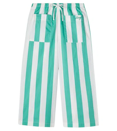 Tinycottons Kids' Striped Cotton Pants In White