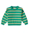 Tinycottons Striped Cotton Sweater In Green