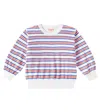 Tinycottons Striped Cotton Terry Sweatshirt In Beige