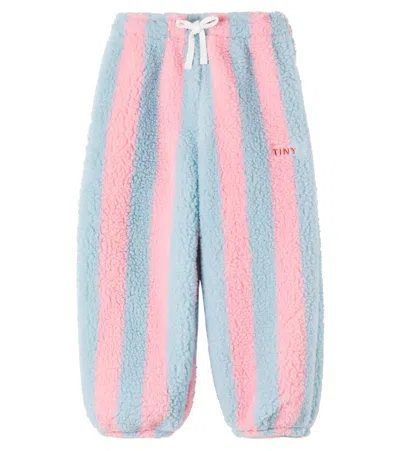 Tinycottons Kids' Striped Faux Shearling Sweatpants In Multi