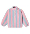 Tinycottons Striped Faux Shearling Sweatshirt In Multi