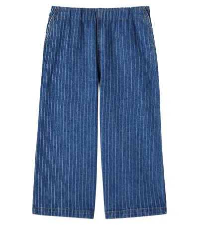 Tinycottons Kids' Striped Jeans In Blue