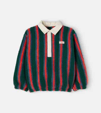 Tinycottons Striped Teddy Polo Sweater In Multicoloured