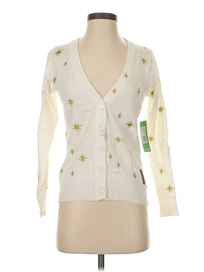 Pre-owned Tipsy Elves Cardigan Sweater In White