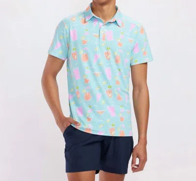 Tipsy Elves Cocktail Caddy Golf Polo In Blue Multi