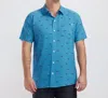 Tipsy Elves Men's Shark Button Down Hawaiian Shirt In Deep Blue Sea In Blue