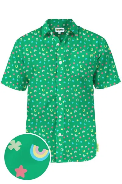 Tipsy Elves Men's St. Patrick's Day Hawaiian Shirt In Lucky Charmer In Multi