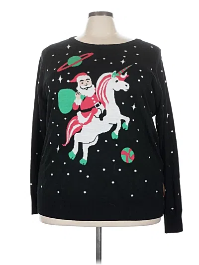 Pre-owned Tipsy Elves Pullover Sweater In Black