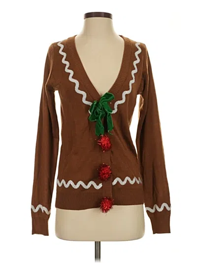 Pre-owned Tipsy Elves Pullover Sweater In Brown