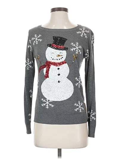 Pre-owned Tipsy Elves Pullover Sweater In Silver
