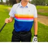 Tipsy Elves Santa Fe Men's Golf Shirt-retro Stripe In Multi In Multi