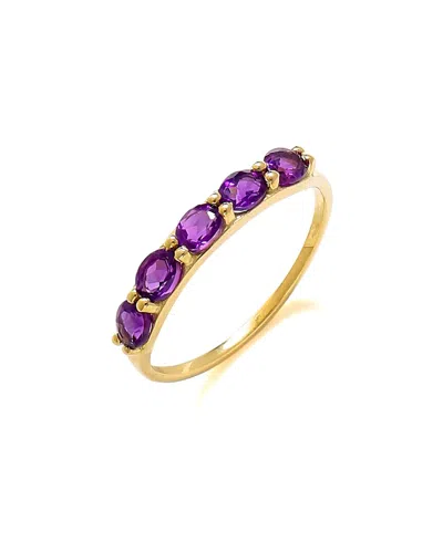 Tiramisu 10k Yellow Gold Amethyst Solitaire Ring In Purple