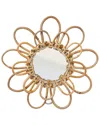 Tiramisu 12in Rattan Cane Flower Wall Mirror