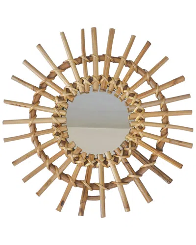 Tiramisu 12in Rattan Cane Vintage Style Wall Mirror