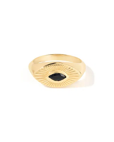 Tiramisu 14k Gold Plated 925 Silver 0.25 Cts. Black Spinel