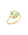 Tiramisu 14k Gold Plated Over 925 Sterling Silver Verdant Glow Green Amethyst Ring In Gold