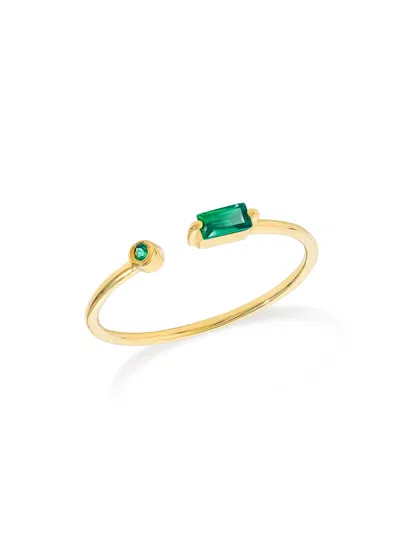 Tiramisu 14k Gold Plated Over 925 Sterling Silver Lab Created Emerald Verdant Tension Ring