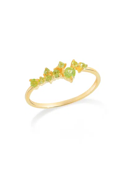 Tiramisu 14k Gold Plated Over 925 Sterling Silver Peridot Verdant Ascent Ring