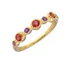 Tiramisu 14k Gold Plated Over Silver Amethyst Garnet Solitaire Ring