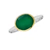 Tiramisu 14k Gold Plated Over Silver Green Onyx Solitaire Ring