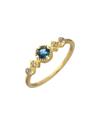 Tiramisu 14k Over Silver 0.23 Ct. Tw. Gemstone Ring In Blue