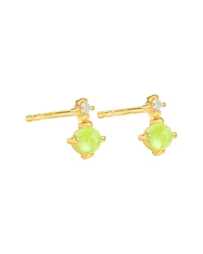 Tiramisu 14k Over Silver 0.14 Ct. Tw. Gemstone Drop Earring In Green