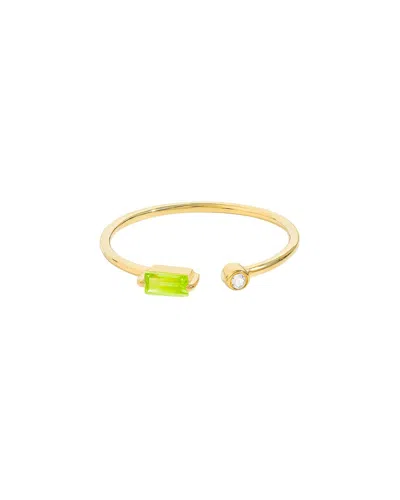 Tiramisu 14k Over Silver 0.15 Ct. Tw. Gemstone Bypass Ring In Gold