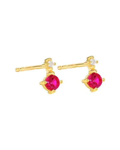 Tiramisu 14k Over Silver 0.15 Ct. Tw. Gemstone Drop Earring In Gold