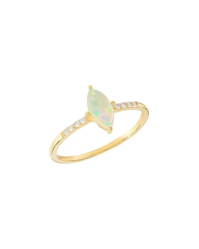 Tiramisu 14k Over Silver 0.49 Ct. Tw. Gemstone Solitaire Ring In Gold