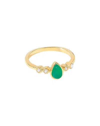 Tiramisu 14k Over Silver 0.50 Ct. Tw. Gemstone Solitaire Ring In Green