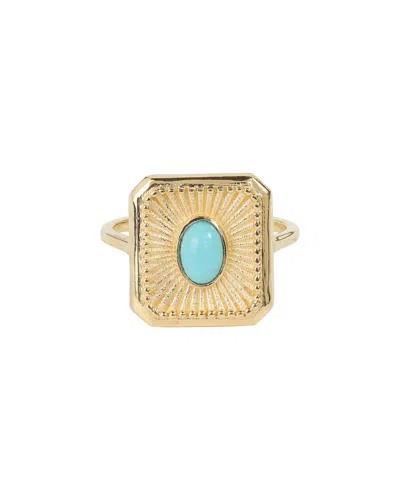 Tiramisu 14k Over Silver 0.55 Ct. Tw. Arizona Turquoise Ring In Gold
