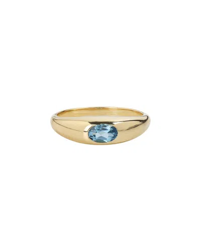 Tiramisu 14k Over Silver 0.58 Ct. Tw. Swiss Blue Topaz Ring In Gold