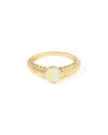Tiramisu 14k Over Silver 0.62 Ct. Tw. Ethiopian Opal Solitaire Ring In Gold