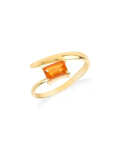 Tiramisu 14k Over Silver 1.00 Ct. Tw. Orange Red Mystic Quartz Solitaire Ring In Gold
