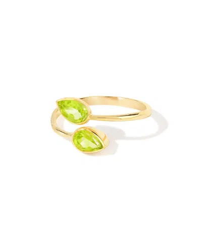 TIRAMISU TIRAMISU 14K OVER SILVER 1.03 CT. TW. PERIDOT BYPASS RING