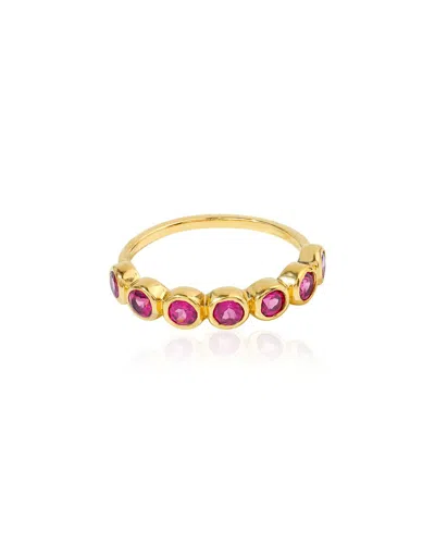 Tiramisu 14k Over Silver 1.03 Ct. Tw. Rhodolite Garnet Ring In Gold
