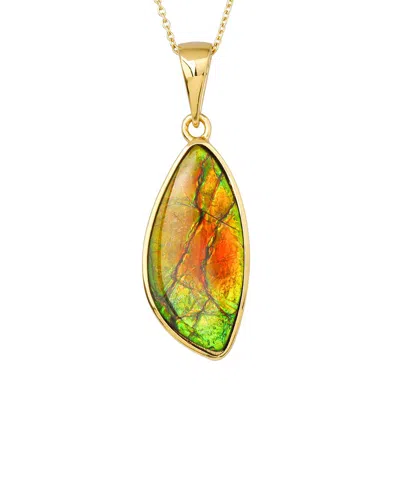Tiramisu 14k Over Silver 10.60 Ct. Tw. Ammolite Necklace In Gold