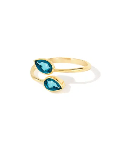 Tiramisu 14k Over Silver 1.08 Ct. Tw. London Blue Topaz Solitaire Ring In Gold