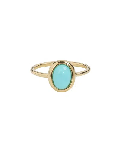 Tiramisu 14k Over Silver 1.10 Ct. Tw. Arizona Turquoise Ring In Gold