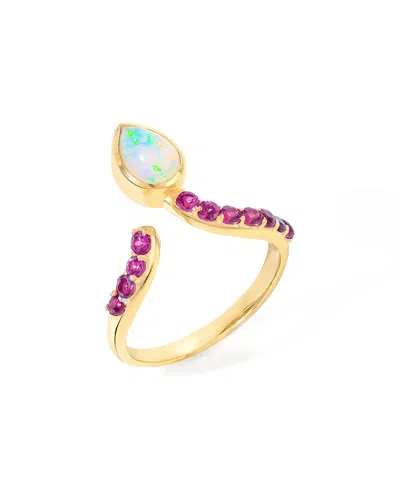 Tiramisu 14k Over Silver 1.10 Ct. Tw. Gemstone Solitaire Ring In Gold