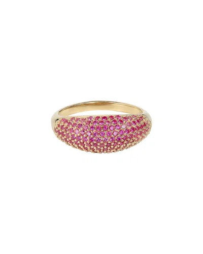 Tiramisu 14k Over Silver 1.13 Ct. Tw. Synthetic Ruby Ring In Gold