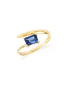 Tiramisu 14k Over Silver 1.15 Ct. Tw. Lab-grown Sapphire Solitaire Ring In Gold