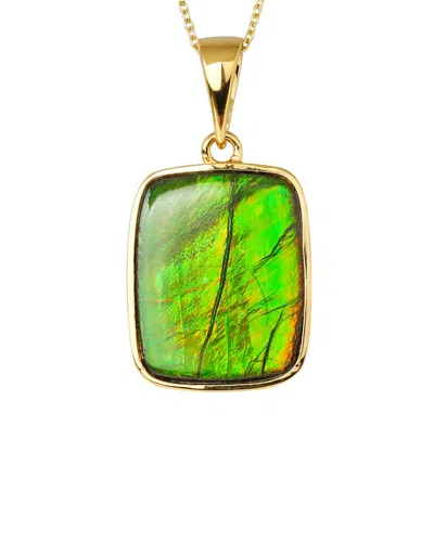 Tiramisu 14k Over Silver 13.80 Ct. Tw. Ammolite Necklace In Green