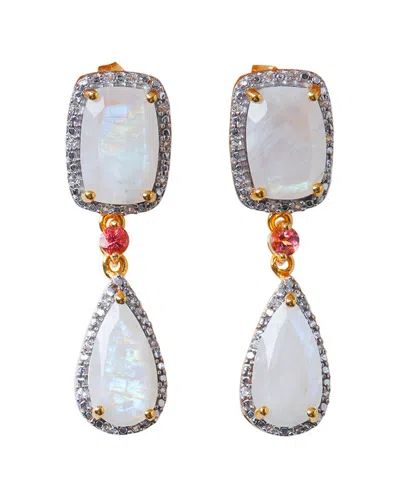 Tiramisu 14k Over Silver 15.35 Ct. Tw. Gemstone Earrings In Gold