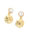 Tiramisu 14k Over Silver 1.70 Ct. Tw. Pearl Drop Earrings In Gold
